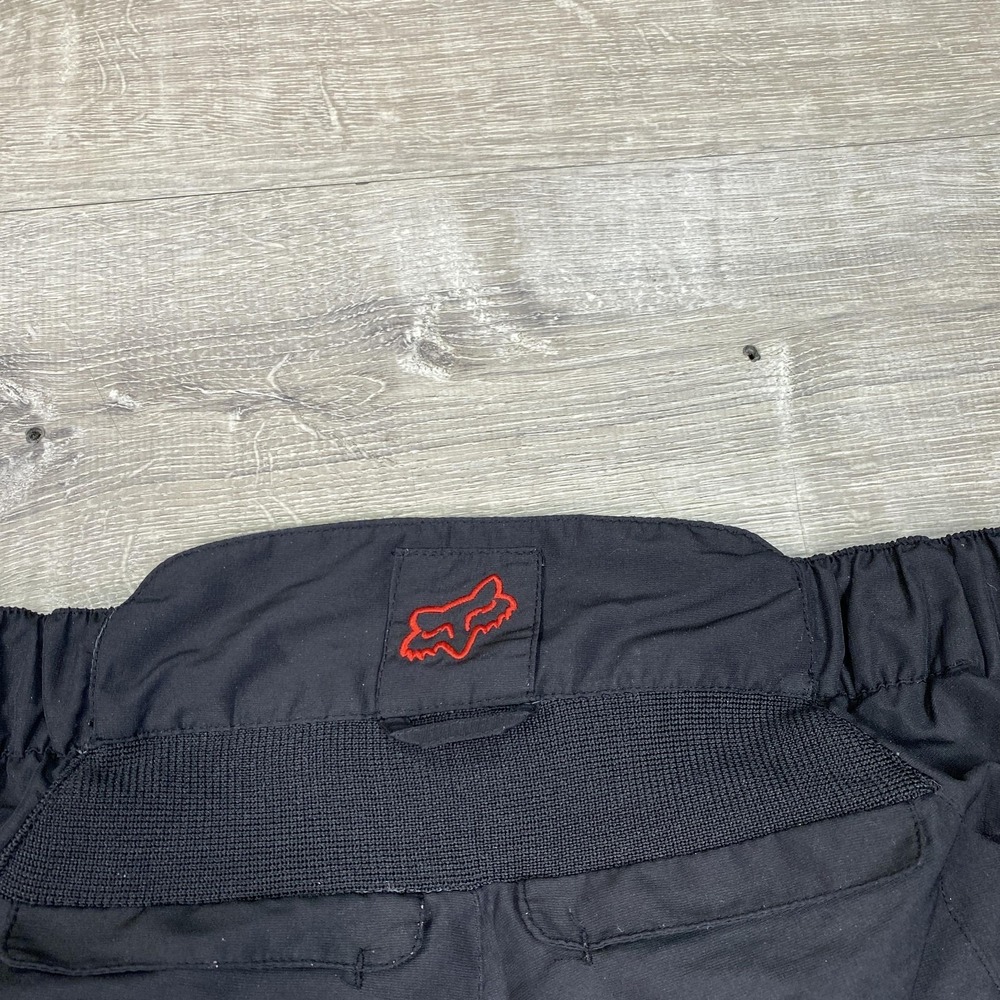 Fox Cycling Cargo Shorts Mens 34 Black Padded Liner MTB Elastic Waist Pockets - Picture 3 of 11